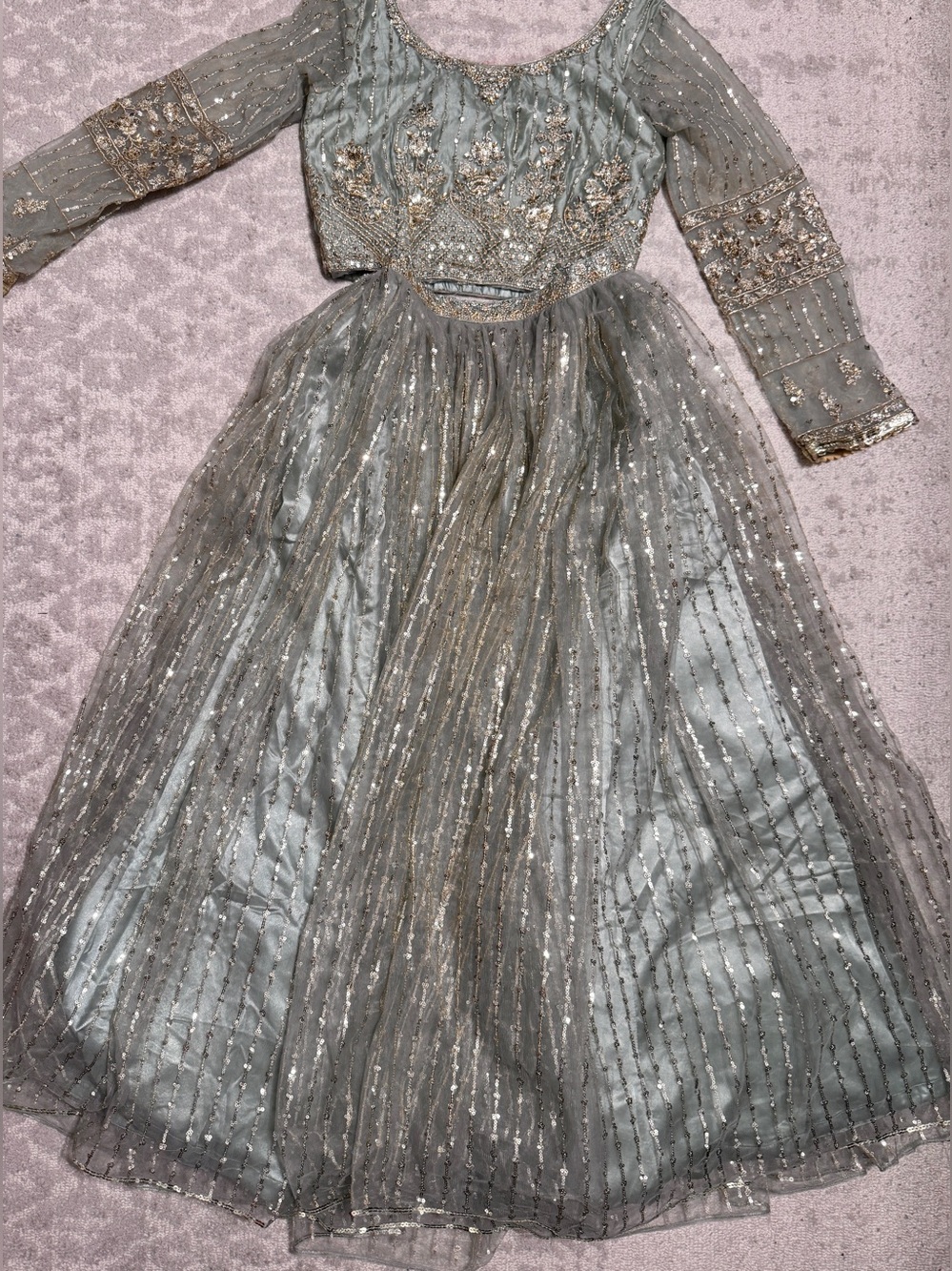 Mint green and gold lehenga